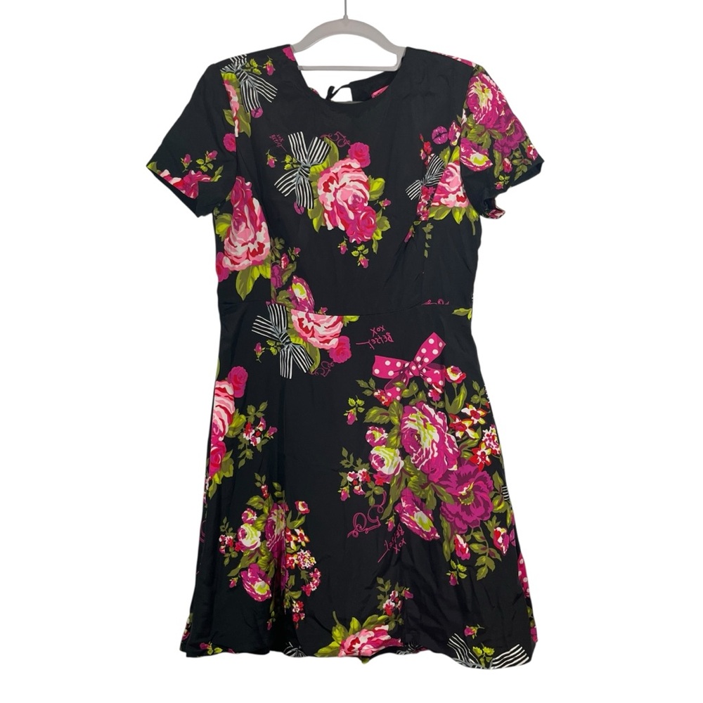 Betsey Johnson Black Floral Mini Dress